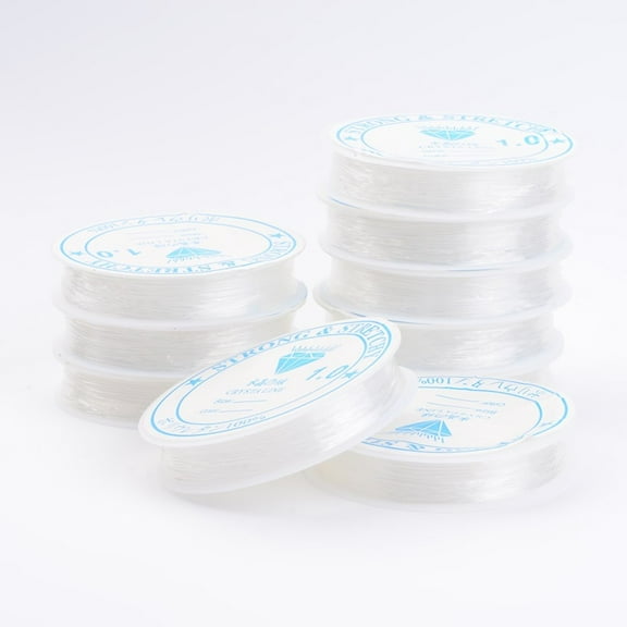 Clear Elastic Thread Stretchy String Bead Cord for Beaded Jewelry Making 1mm 4.92 yards(4.5m)/roll for DIY