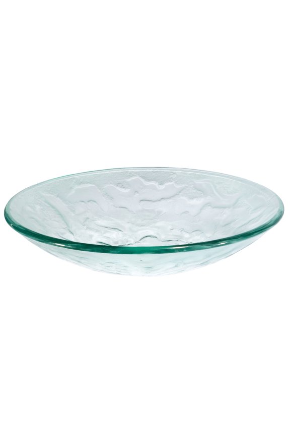 Clear Embossed Waves Glass Vessel Sink