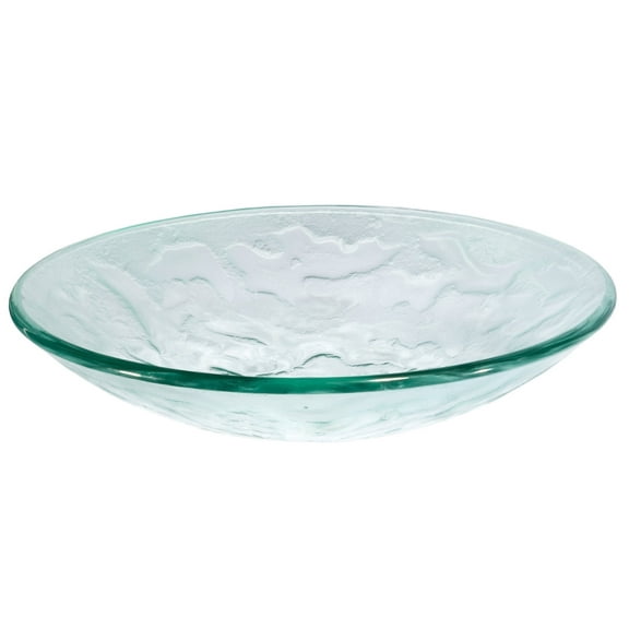 Clear Embossed Waves Glass Vessel Sink