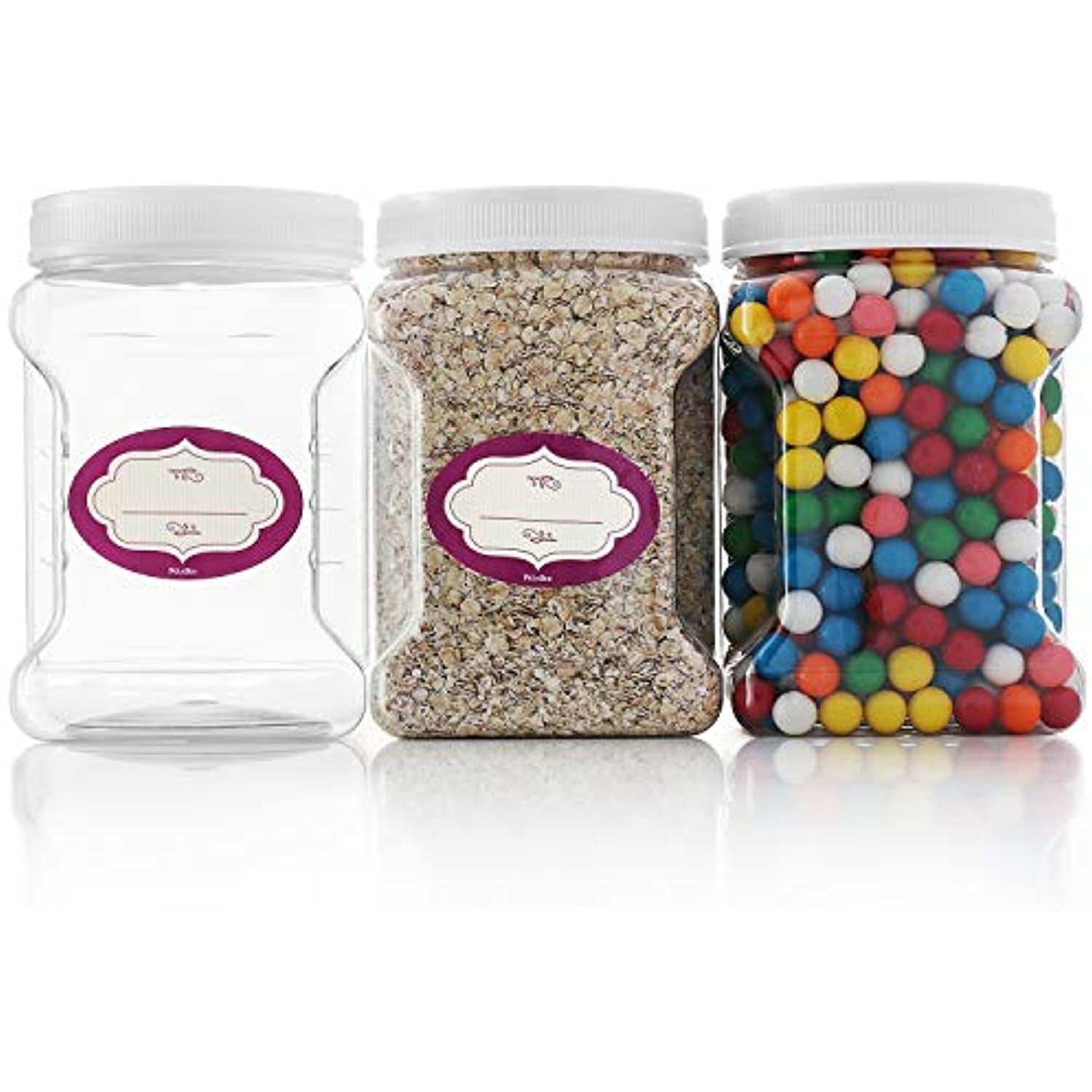 Kook Half-Gallon Kitchen Storage Glass Jars with Lids Food Storage  Container Set of 2 