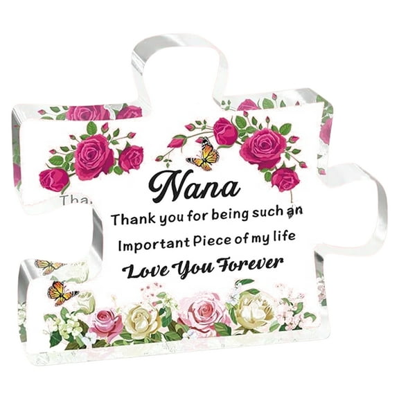 Clear Engraved Acrylic Puzzle-Shape Plaque Desk Decorations Present for Mom Christmas Anniversary and Mothers Day Gifts