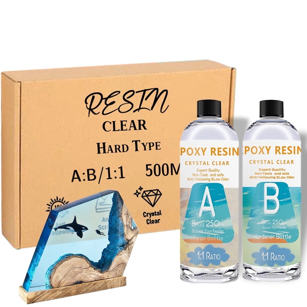 Clear Epoxy Resin Kit 1:1 Casting & Coating for DIY Jewelry Making- 16OZ