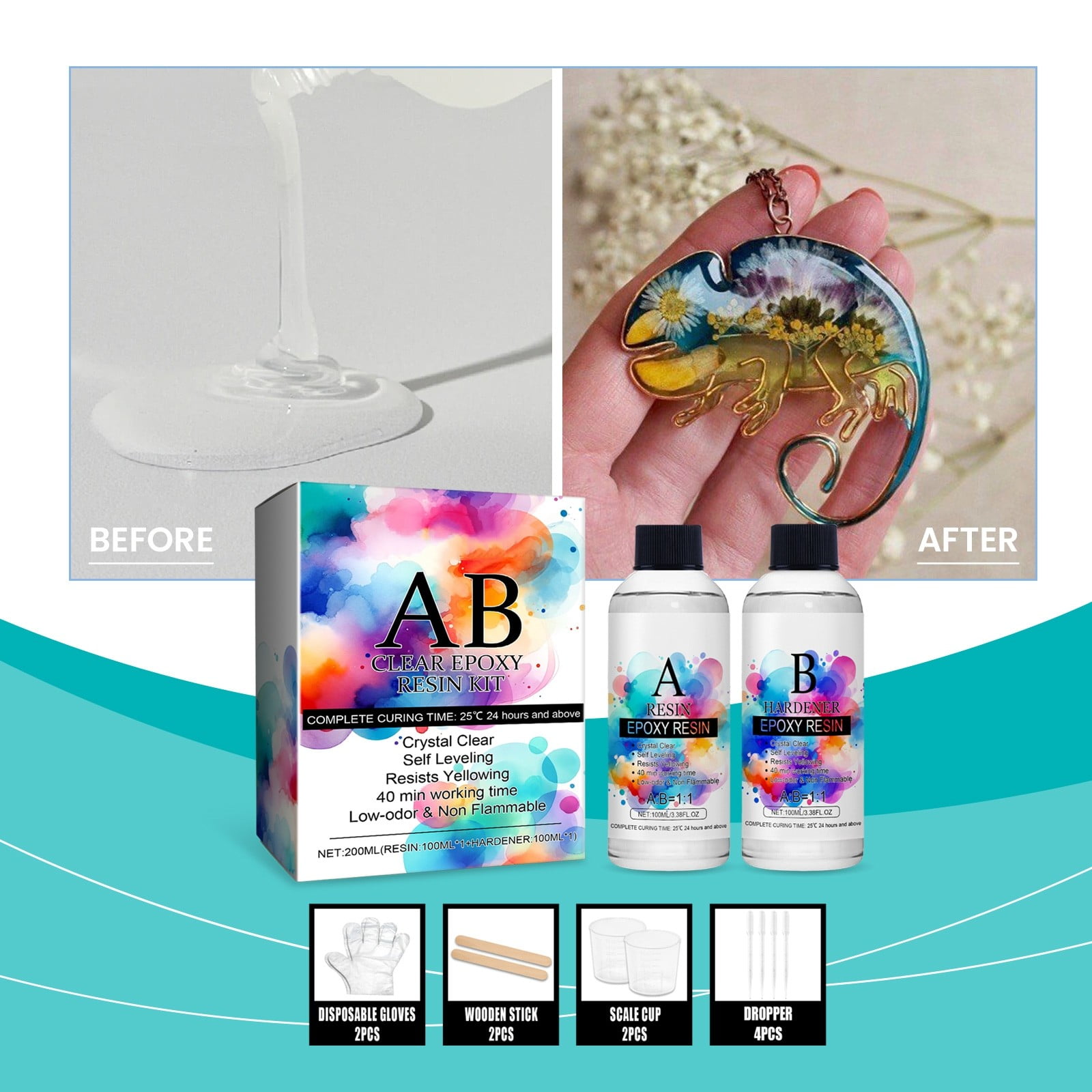 Clear Epoxy Resin Kit Epoxy Resin Kit Not Yellowing and No Bubble Self