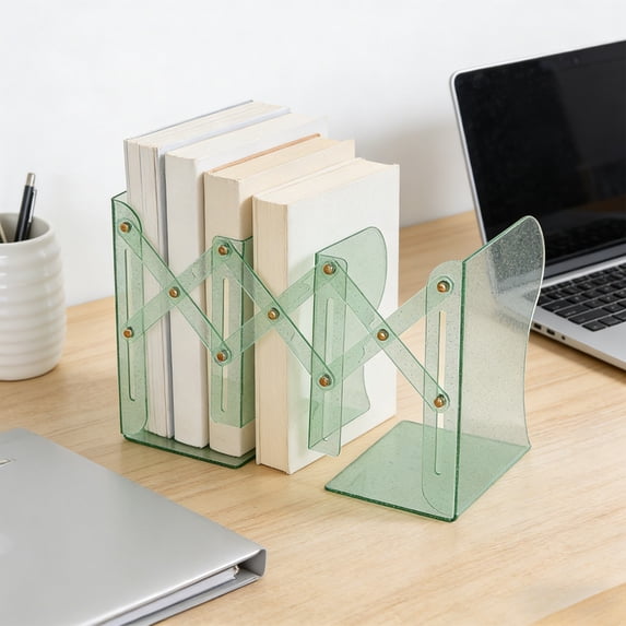 Clear Expandable Book Stand Adjustable Acrylic Bookend Foldable Desktop ...