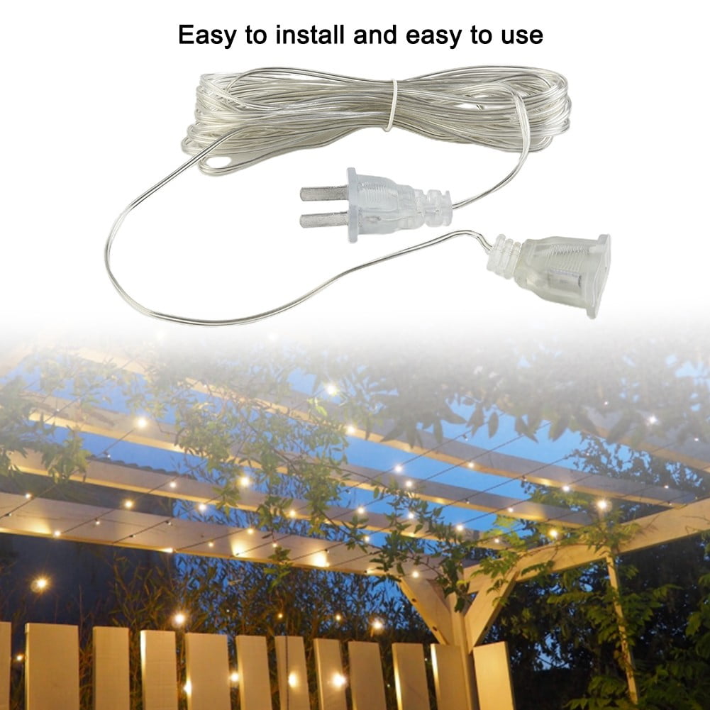 Clear Extension Cord, Male to Female Power Cord Extension, 2 Prong