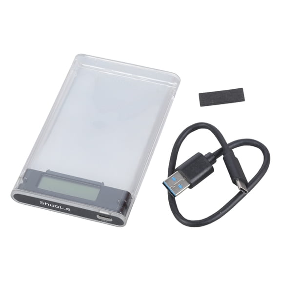 Clear External Hard Drives Enclosure 2.5inch to USB with UASP Easy Accesses Storage for Efficient Data Transfer