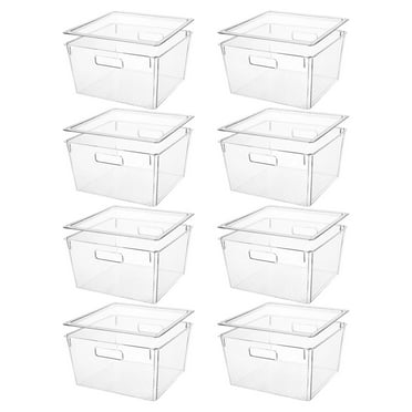 Clear Extra Large Plastic Storage Bins with Lids, Perfect for Kitchen Organization or Pantry Organization and Storage, Fridge Organizer Plastic Bins, Pantry Storage and Organization Bins