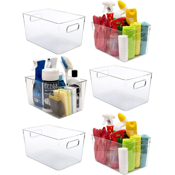 Clear Extra Large Plastic Storage Bins for Pantry Organizers and ...