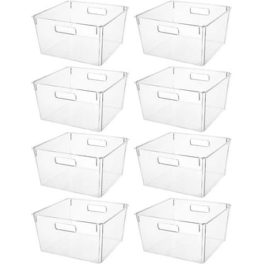 Clear Extra Large Plastic Storage Bins, Perfect for Pantry Organizers and Storage Containers Fridge Organizer Plastic Bins Kitchen Organizer Bin for Organizing Under Sink Refrigerator Organization