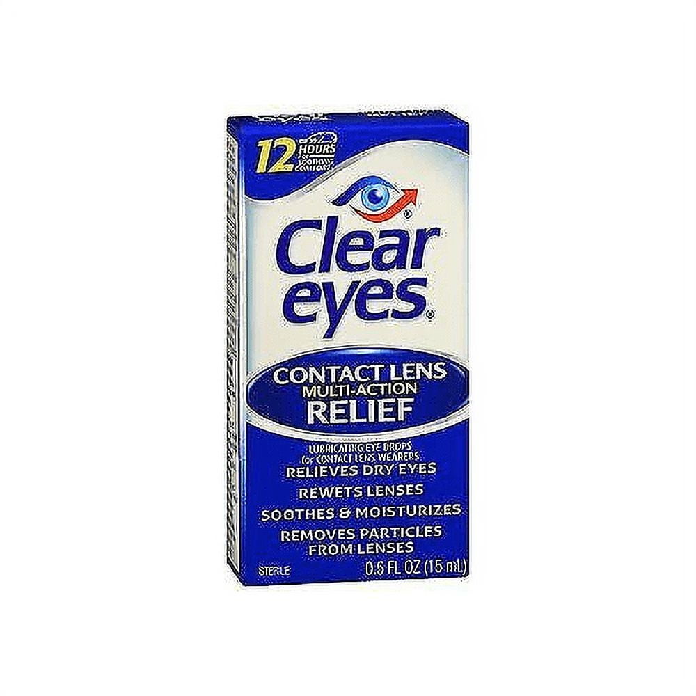 Clear Eyes Contact Lens MultiAction Relief Eye Drops 0.5 oz