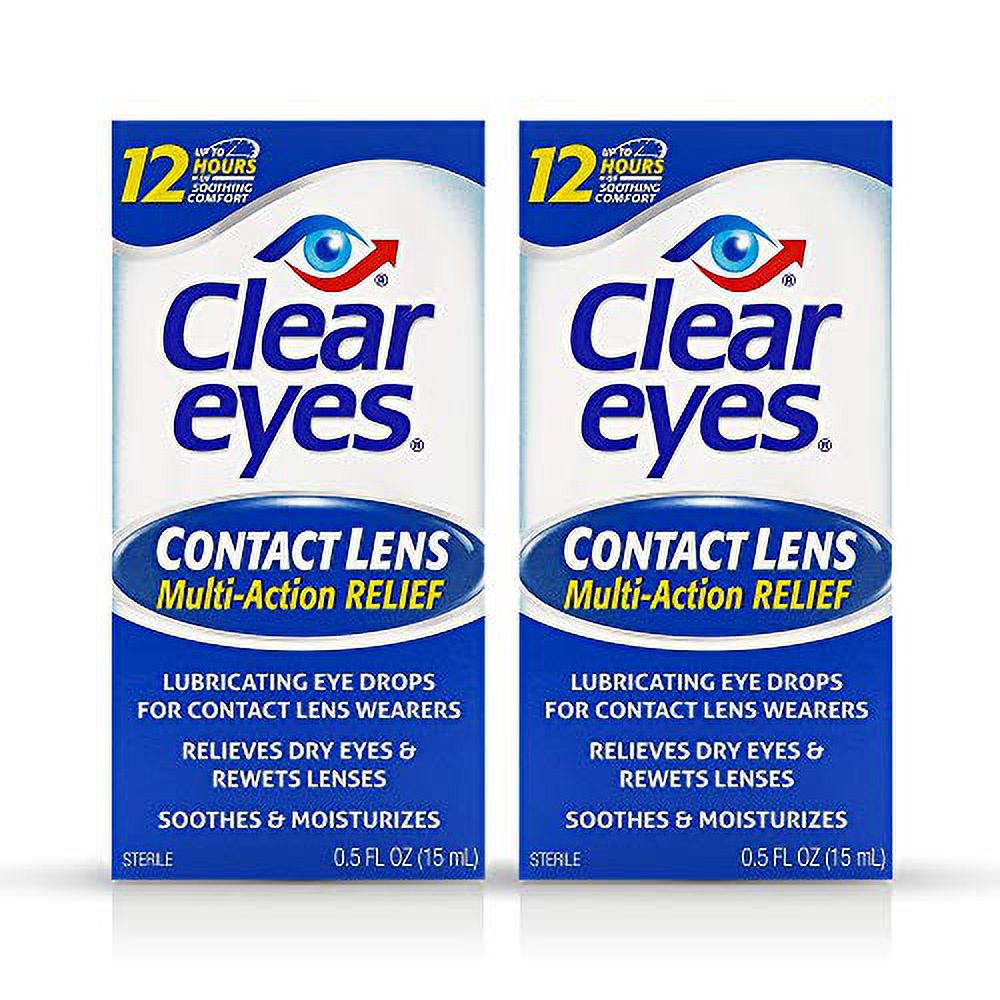 Clear Eyes Contact Lens Relief Eye Drops,0.5 Fl Oz (Pack of 2