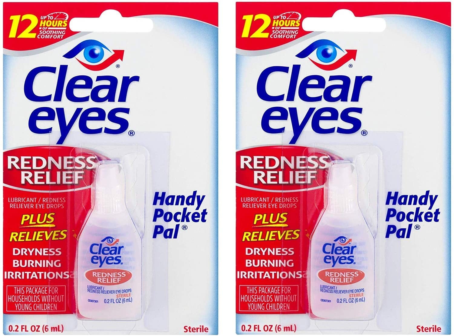 12 PACK OF CLEAR EYES DROPS REDNESS RELIEF 0.2 OZ.6 ML EXP 2025