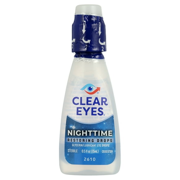Clear Eyes Nighttime Restoring Dry Eyes Drops, Daily Use, 0.5 fl oz