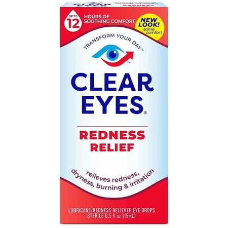 Clear Eyes Redness Relief Eye Drops, Soothes & Moisturizes, 0.5 fl. Oz.