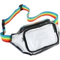 thumbnail image 1 of Clear Fanny Pack - Adjustable Rainbow Belt Bag for Women Men, Transparent Waist Bag Stadium Approved Clear Purse, Fits Travel, Beach, Events, Concerts Bag, Black, 1 of 18