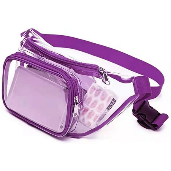 Clear Fanny Pack, Clear Bag Stadium Approved, Small Waterproof Fanny Waist Packs with Adjustable Strap for Festiva, Hiking, stadiu