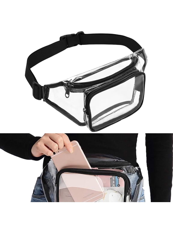Clear Fanny Pack, EEEkit Waterproof Waist Bag with Adjustable Strap for Women Men, Chest Bag for Stadium and Concerts