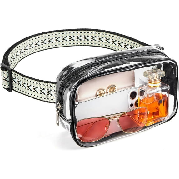Clear Fanny Pack Stadium Approved Clear Belt Bag Cross Body Bag for Women Men Transparent Waist Bag