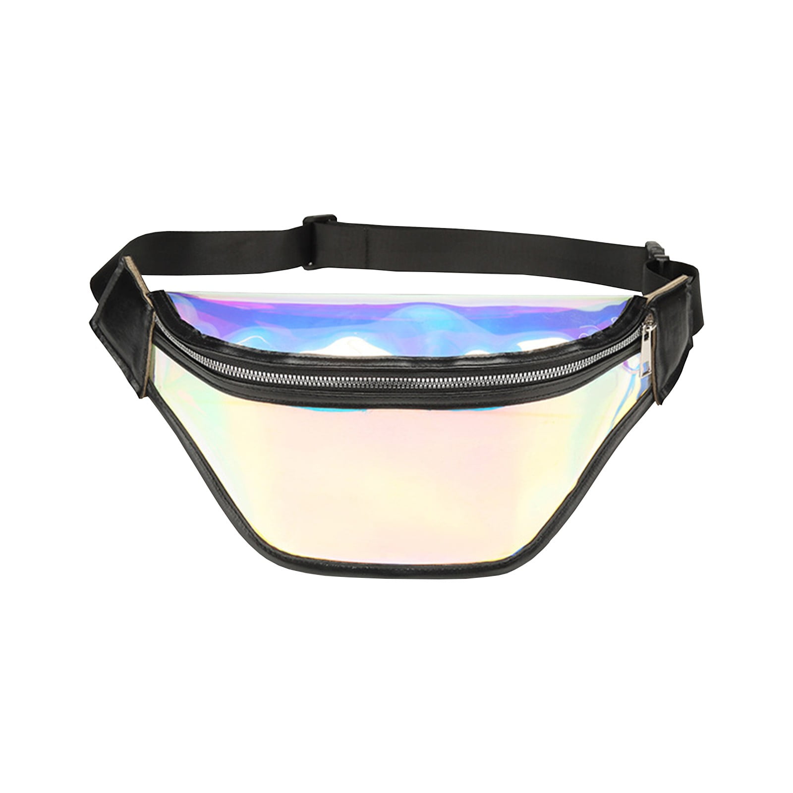 Clear Fanny Pack Stadium Approved with Adjustable Strap Transparent Neon Glow Waist Pack for Women Events Travel Hiking and Rave Festivals
