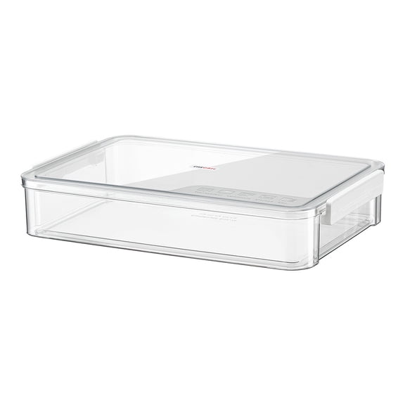 Clear File Storage Box With Lids, A4 Storage Box For 8"X11" Paper, Plastic A4 Container, Stackable Magazine File A4 Paper Project Case Bins, Desk Organizer Office Invoice Document-White