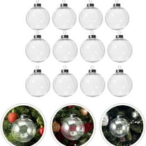 Clear Fillable Ball Ornament Set,2.36 in Plastic Christmas Balls,Transparent Acrylic Hanging Baubles Decoration Ball,DIY Xmas Balls - Holiday Ornaments for Xmas Tree,Wedding,Home,Decor,12 Pcs