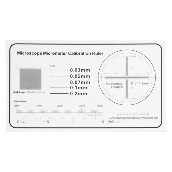 Clear Film Calibration Tool for Microscopes 0.1mm Calibration Ruler Slide for Student and Professional Use