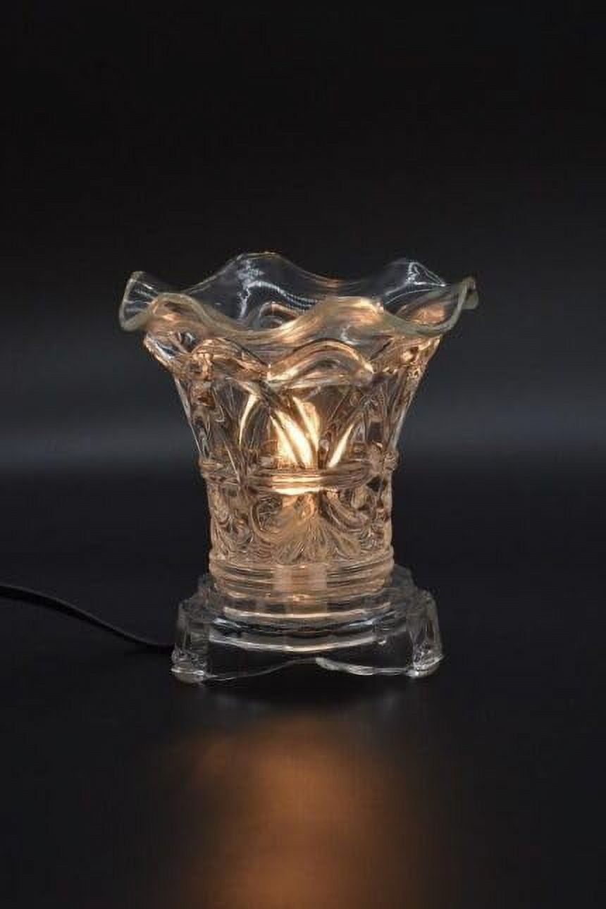 Clear Flared Glass Electric Aroma Lamp Oil and Wax Warmer