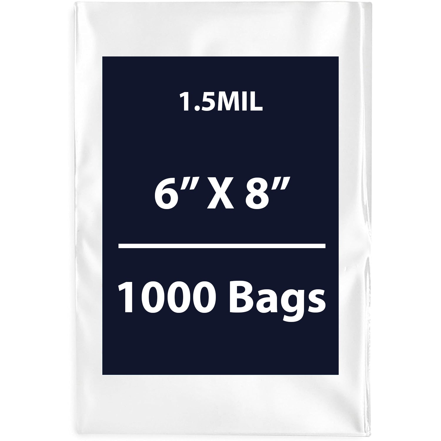 Clear Flat Poly Bags, 1.5Mil 6