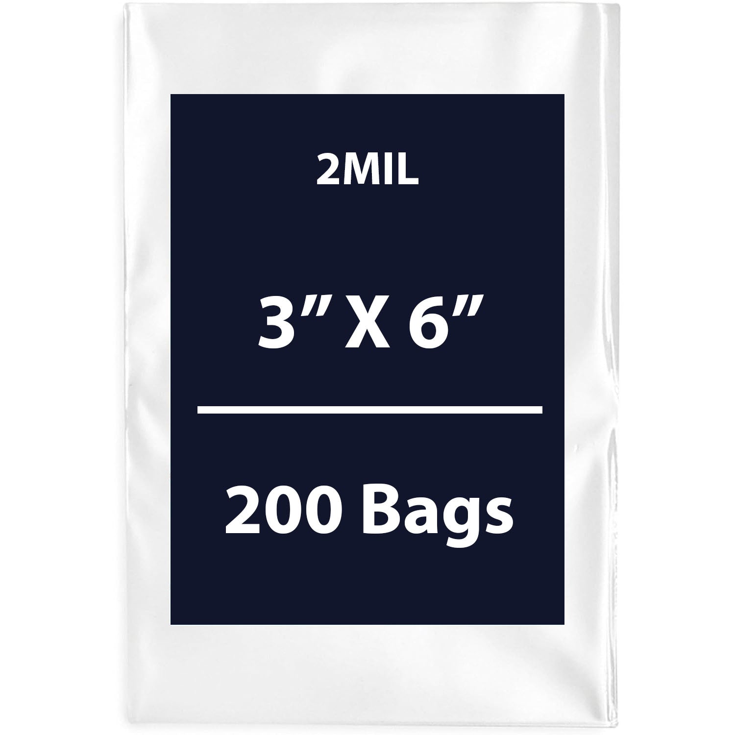 Clear Flat Poly Bags, 2Mil 3