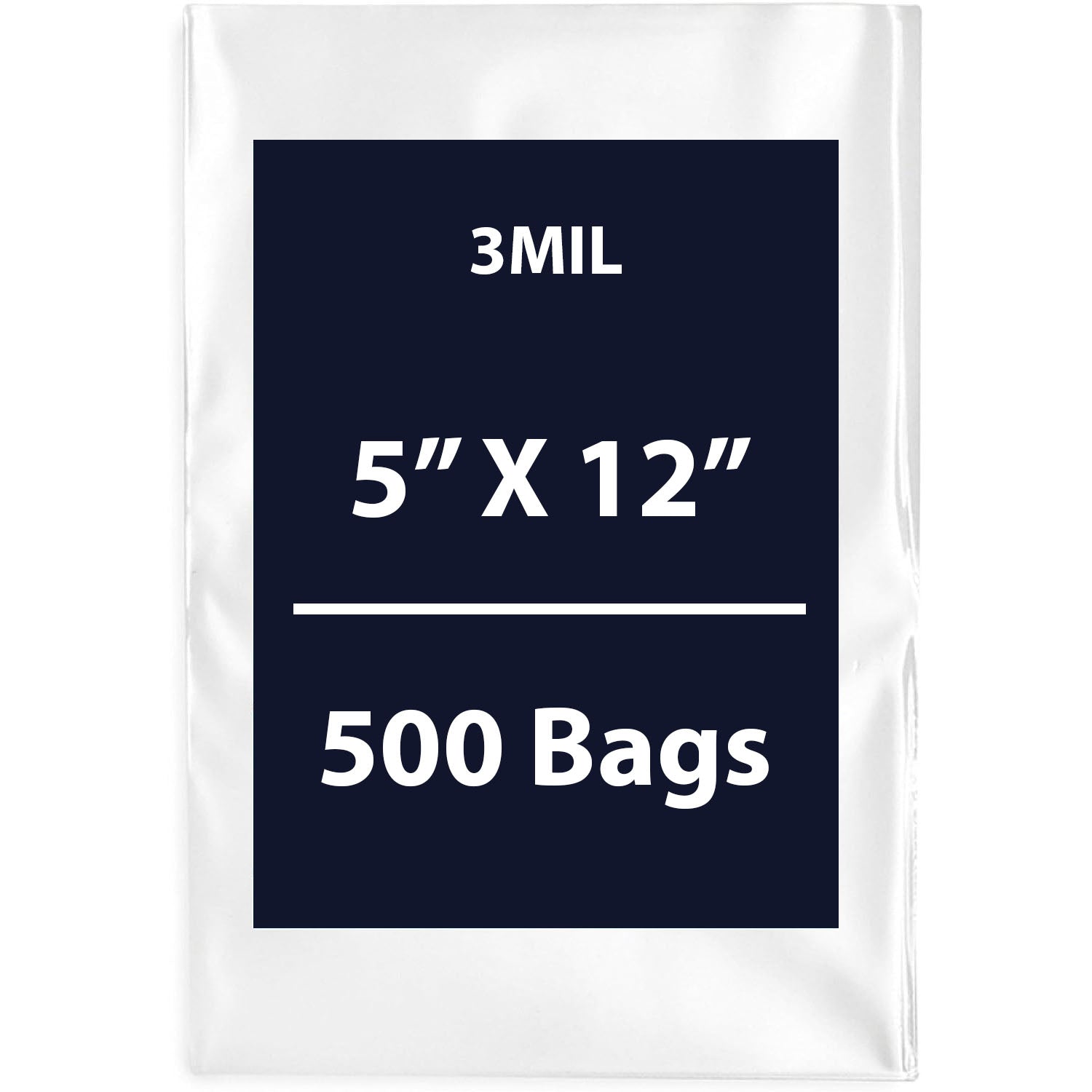 Clear Flat Poly Bags, 3Mil 5