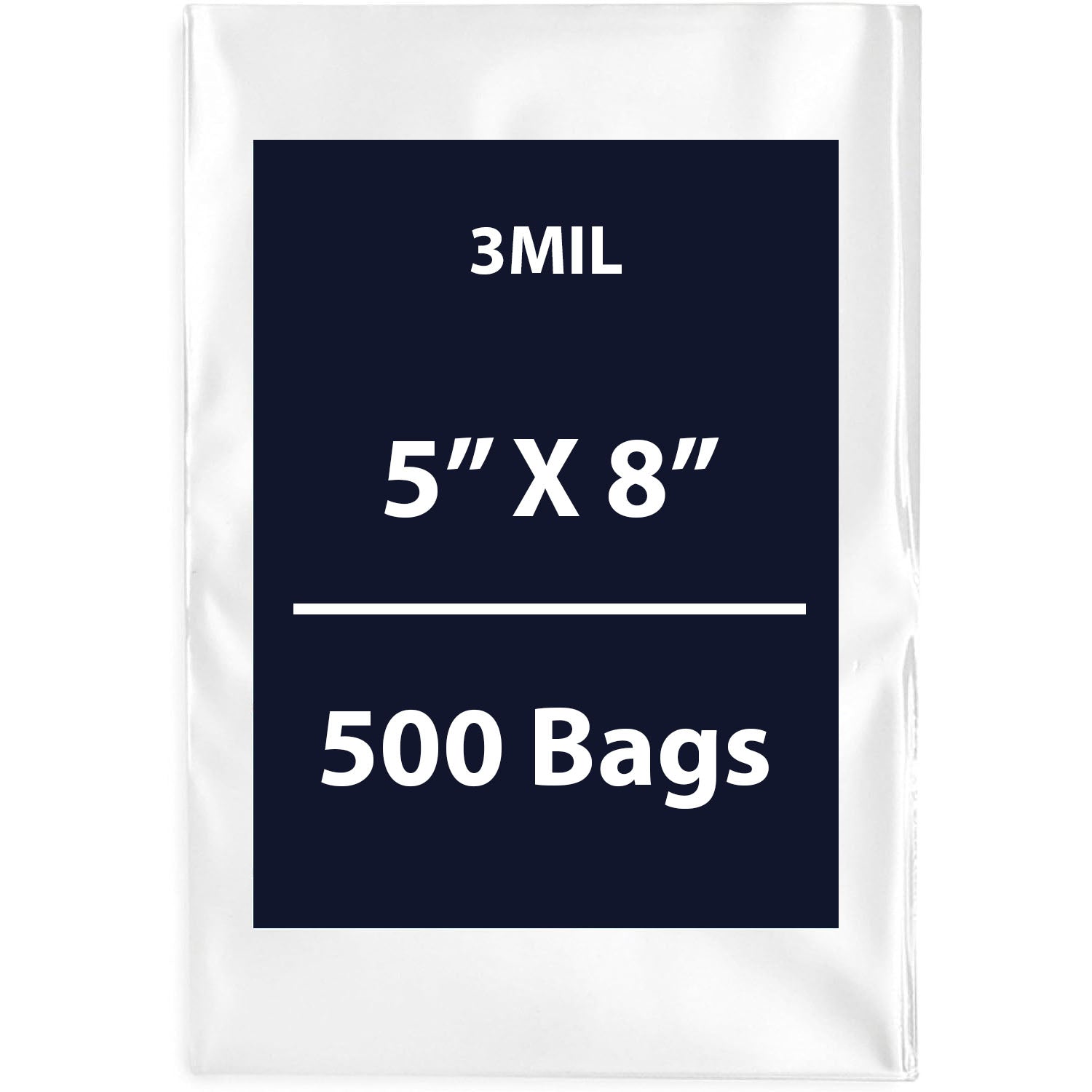 Clear Flat Poly Bags, 3Mil 5