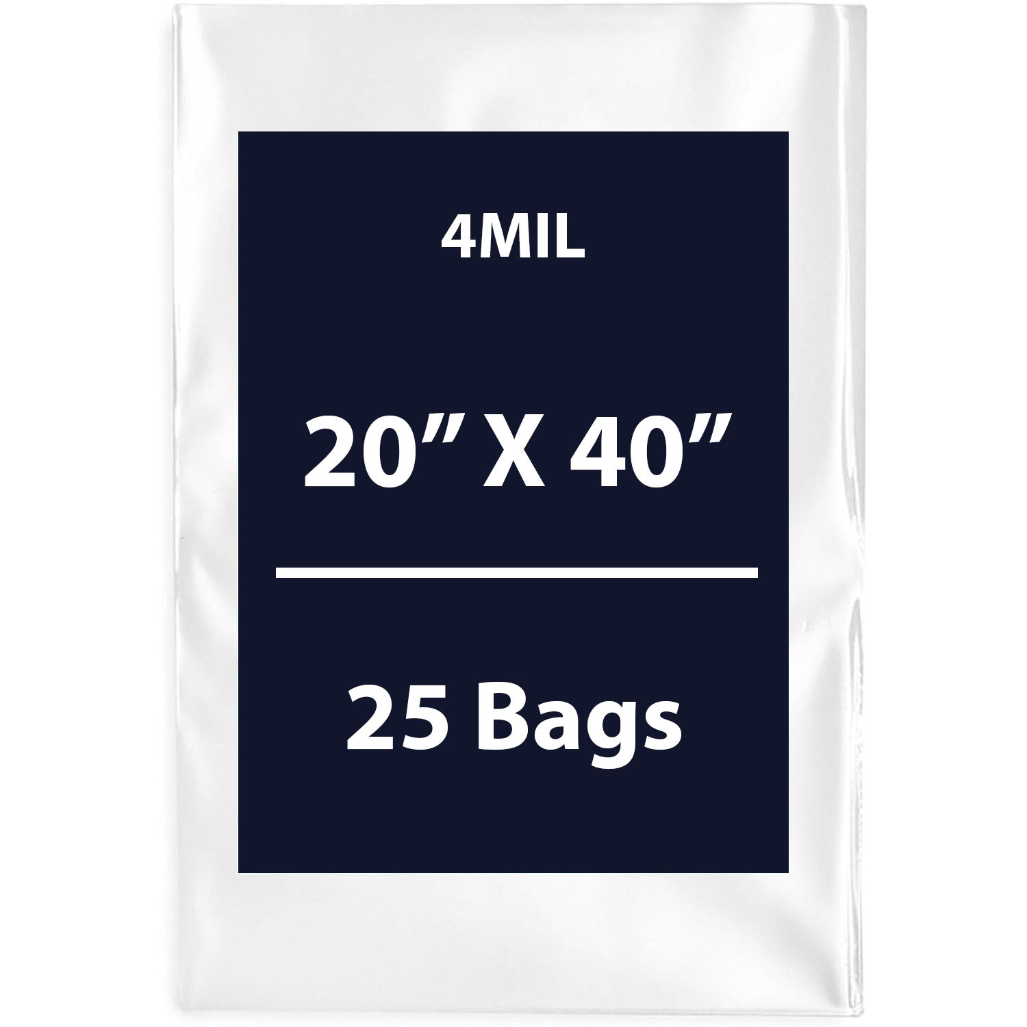 Clear Flat Poly Bags, 4Mil 20