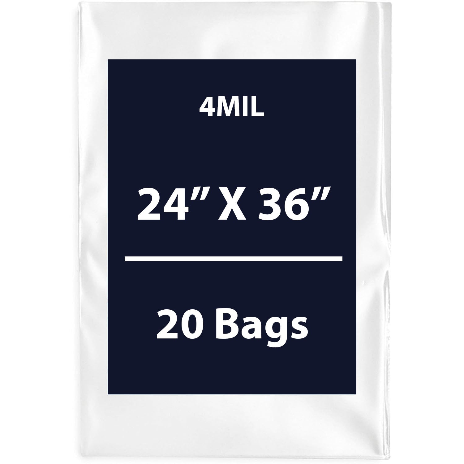 Clear Flat Poly Bags, 4Mil 24