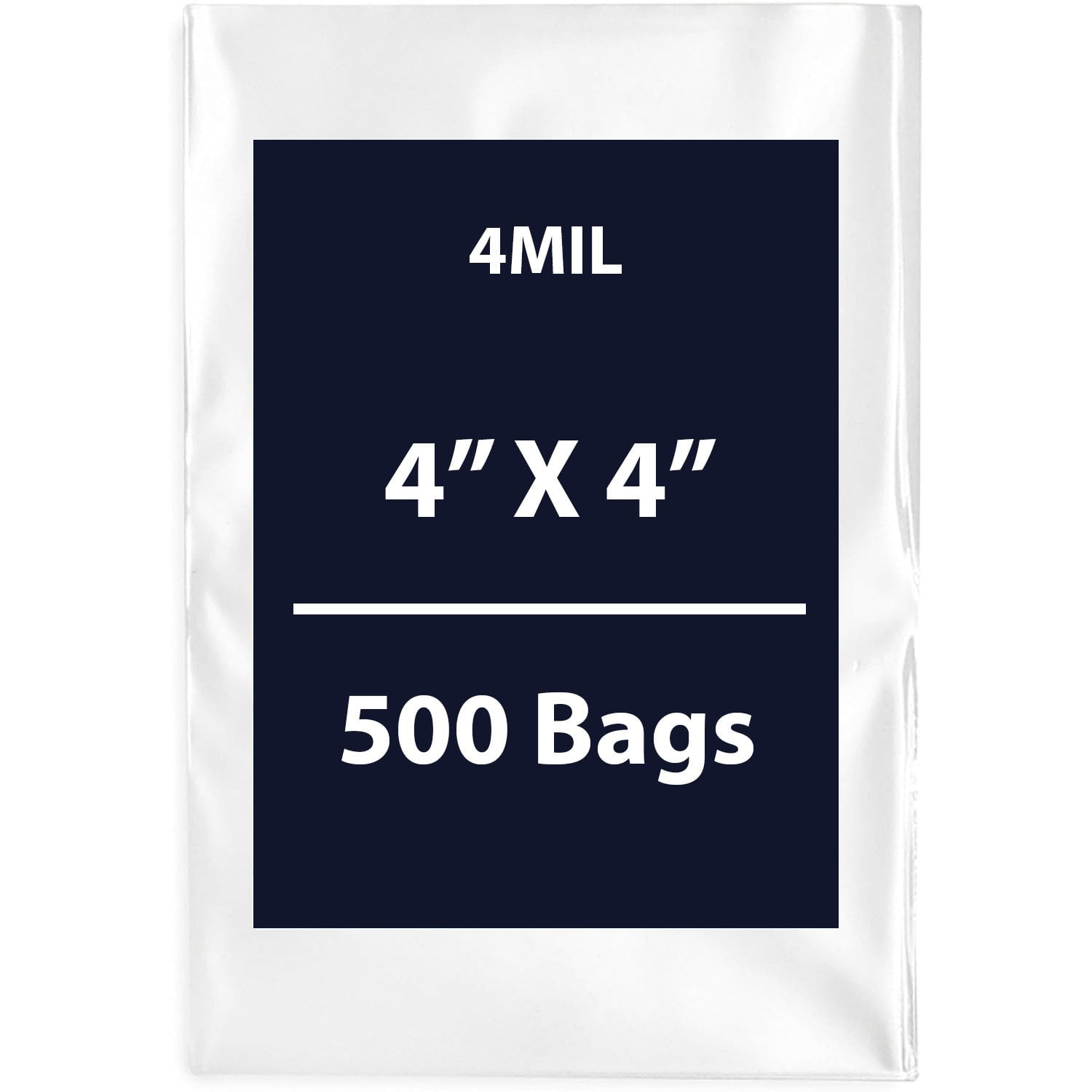 Clear Flat Poly Bags, 4Mil 4