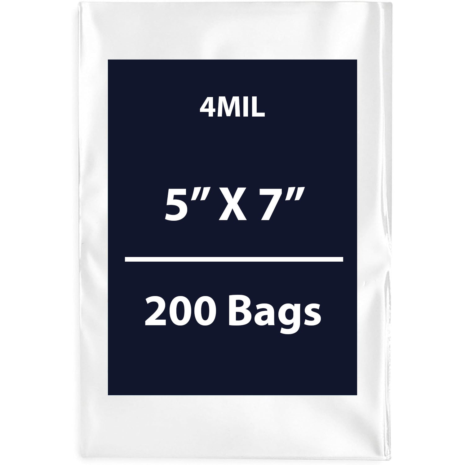 Clear Flat Poly Bags, 4Mil 5