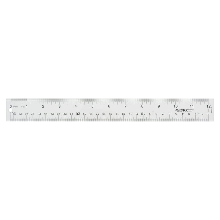 Clear Flexible Acrylic Ruler, Standard/Metric, 12 Clear Flexible Acrylic Ruler, Standard/Metric, 12