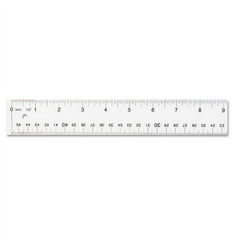 Clear Flexible Acrylic Ruler, Standard/Metric, 18 Clear Flexible Acrylic Ruler, Standard/Metric, 18