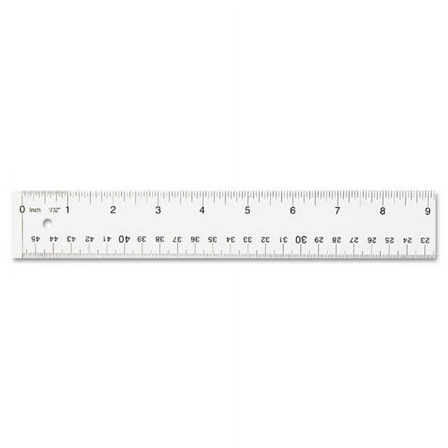 Clear Flexible Acrylic Ruler, Standard/metric, 18
