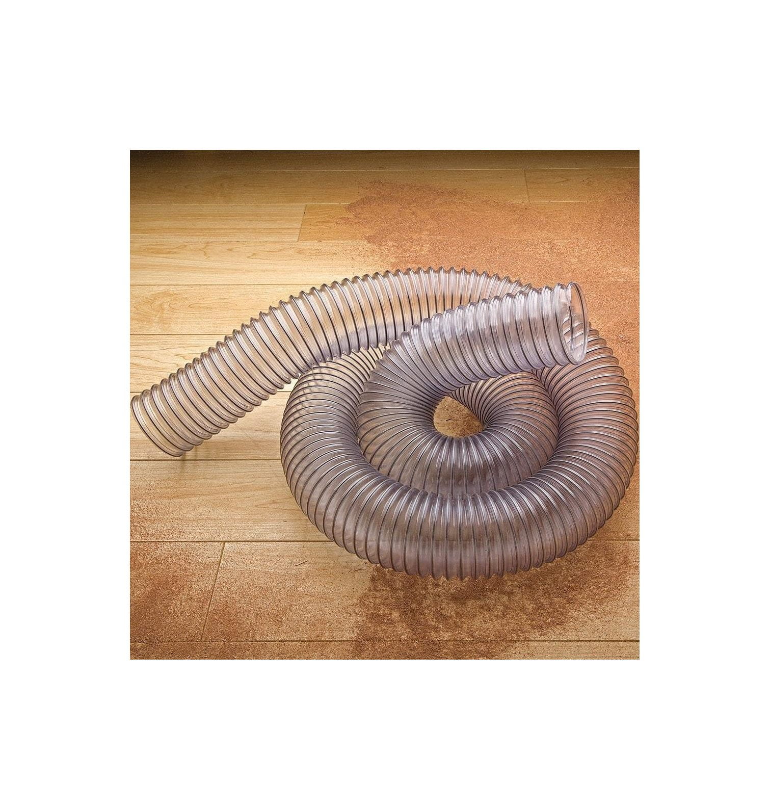 Clear Flexible Dust Collector Hose (10 Ft Long 4” Diameter) PVC Dust Collection Clear Hose for