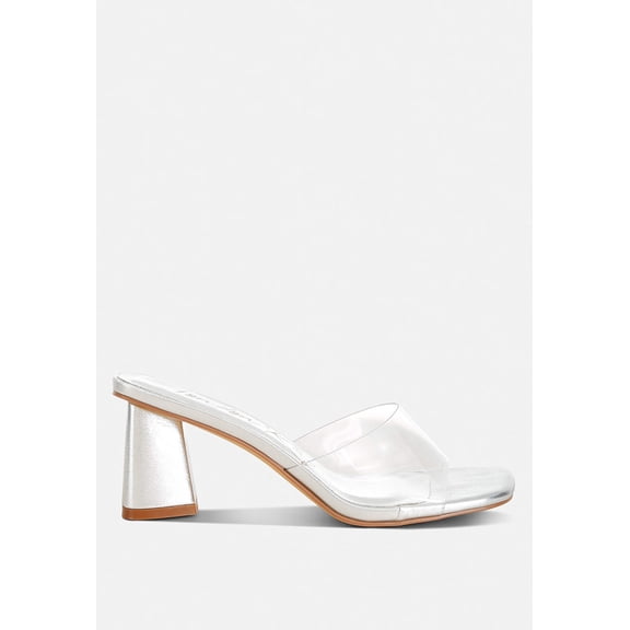 Clear Flirt Clear Strap Slip On Heel Sandals