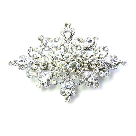 Clear Floral Big Barrette For Bridesmaid Bridal Wedding Party Prom C248