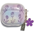 thumbnail image 1 of Clear Floral Case for Airpods 4th Generation,Butterfly Soft Earbuds Protective Shell,Soft Cover for Women Girly (Purple Flower), 1 of 7