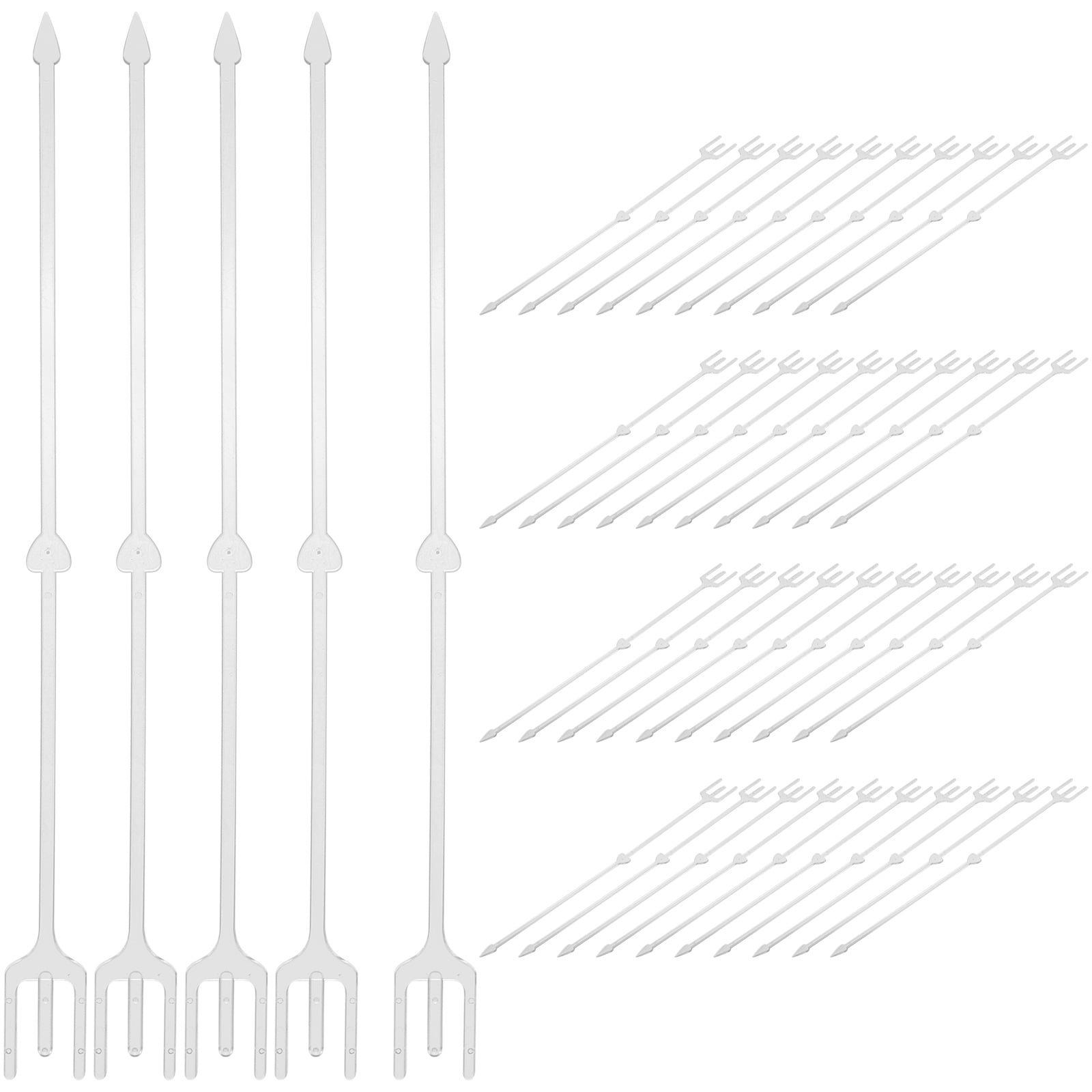 320 Stück Transparente Blumen-Kartenhalter – 24 Cm, Mit 3 Zinken, Für Hochzeit & Deko