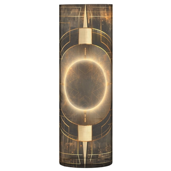 Clear Flower Vase Centerpieces Plastic Cylindrical Vases Home Wedding Decor 4"x12" Abstract Bronze Geometric