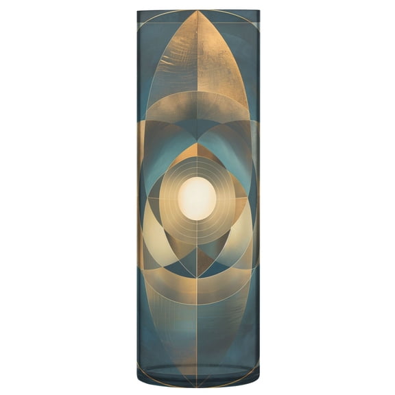 Clear Flower Vase Centerpieces Plastic Cylindrical Vases Home Wedding Decor 4"x12" Abstract Clear Cerulean Geometric