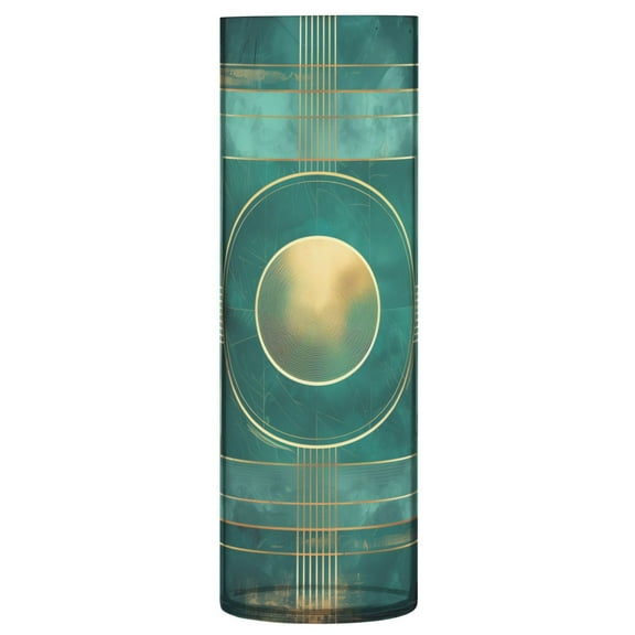 Clear Flower Vase Centerpieces Plastic Cylindrical Vases Home Wedding Decor 4"x12" Abstract Teal Geometric