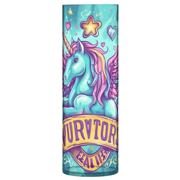 Clear Flower Vase Centerpieces Plastic Cylindrical Vases Home Wedding Decor 4"x12" Adorable Unicorn Flying