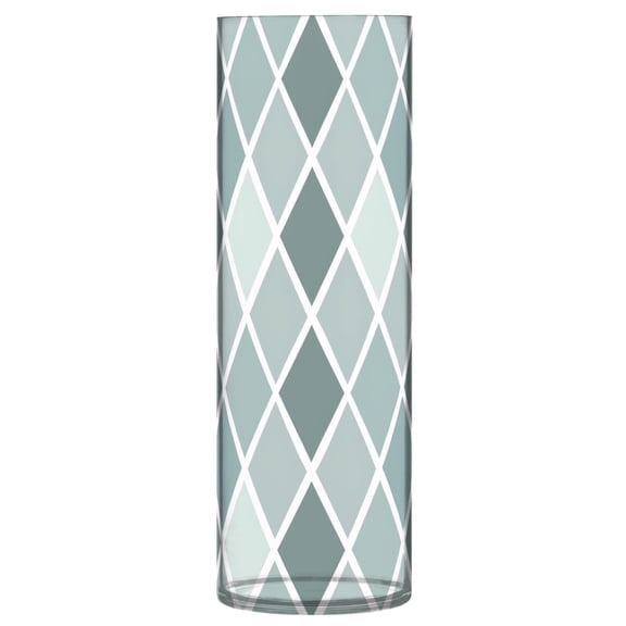 Clear Flower Vase Centerpieces Plastic Cylindrical Vases Home Wedding Decor 4"x12" Bluish White Block