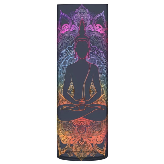 Clear Flower Vase Centerpieces Plastic Cylindrical Vases Home Wedding Decor 4"x12" Buddhism Silhouette