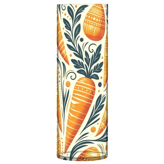 Clear Flower Vase Centerpieces Plastic Cylindrical Vases Home Wedding Decor 4"x12" Carrots with Leave and Dots